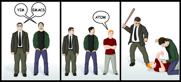 Vim and Emacs vs Atom